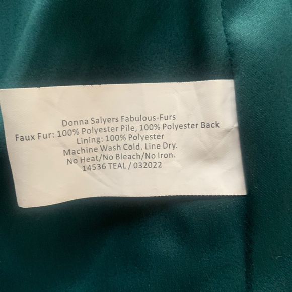 Donna Salyers fabulous furs deep teal faux fur jacket - Picture 4 of 10